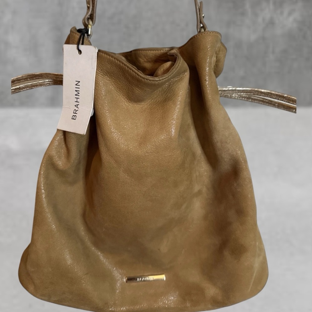 Brahmin Tan Leather Shoulder Bag NWT Brahmin Medium Harlow Tan Rosario